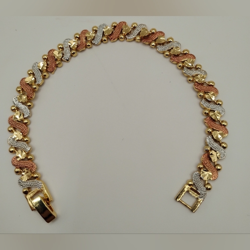 Elegant Gold, Silver, and Rose Gold Bracelet - Picture 3 of 7